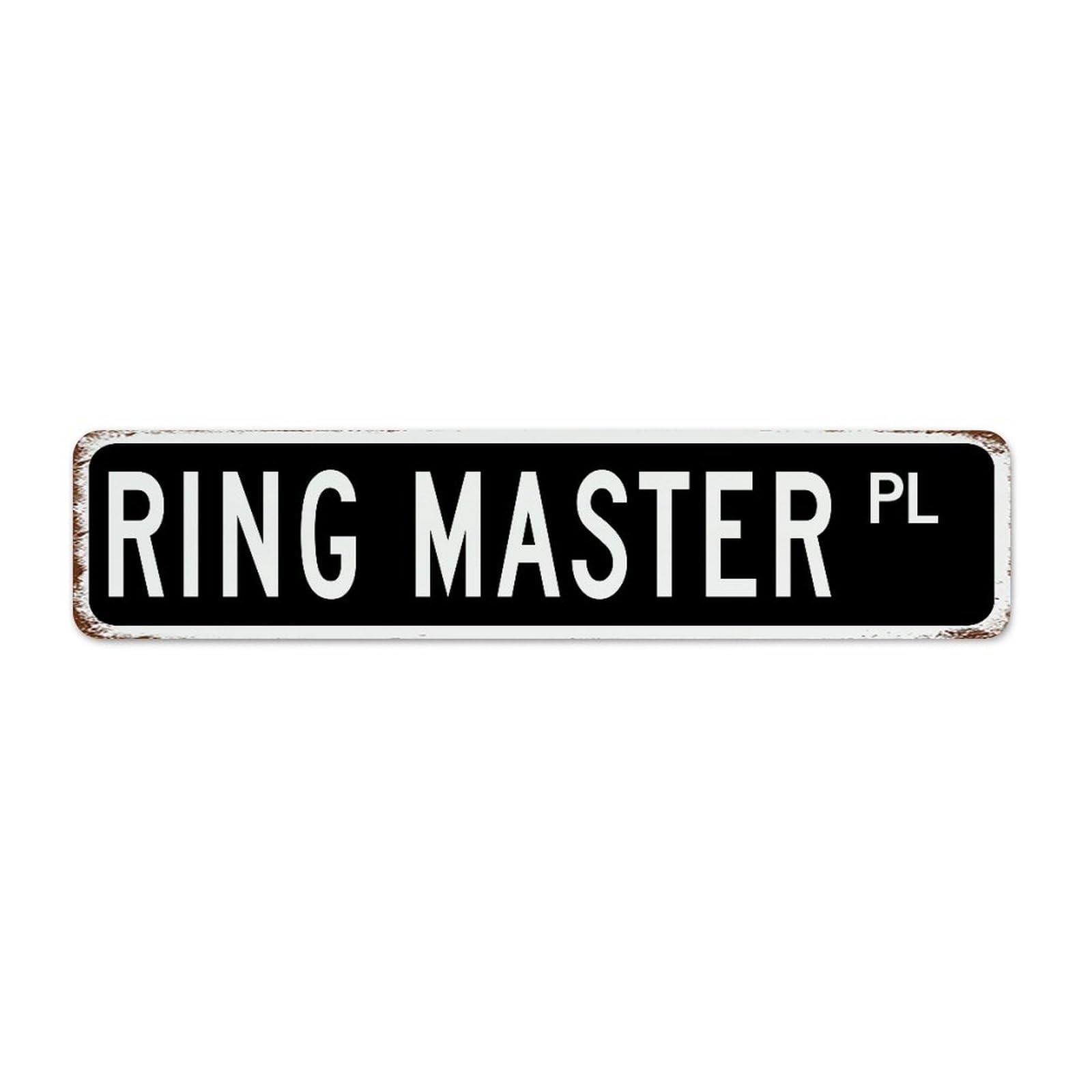 Autravelco Men's Style-7 Funny Novelty Metal Signs Ring Master Black Room Decor For Garage Signs For Laundry Yard Porch Profession Pure Colors Art Poster Gift For Bedroom 4X18 Inch