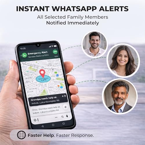 Image of DrRing Wearable SOS Emergency Alert Button for Seniors | Pendant with Whatsapp Alerts | 30-Day Battery | Free Lifetime Subscription Included | (Android Only)