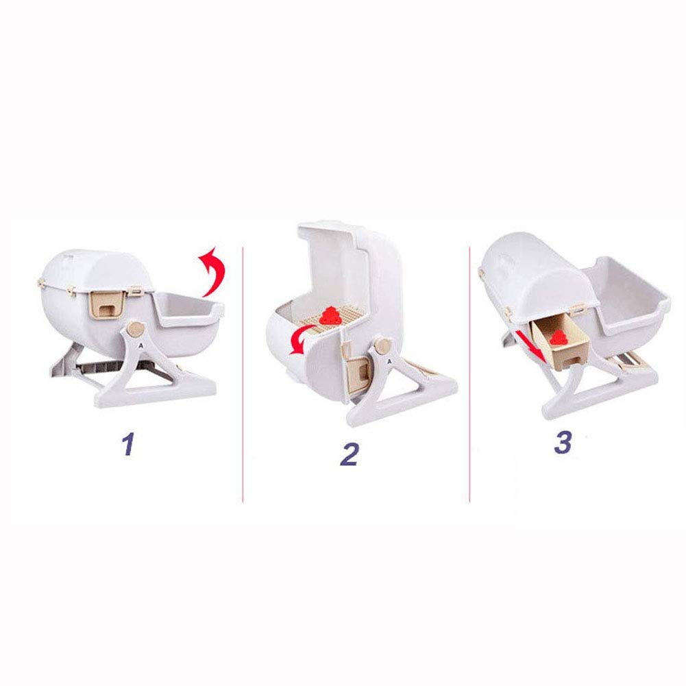 Maison De Toilette pour Chat Bac À Litière pour Chat Structuré avec Tamis Litière pour Chat Semi-Automatique Nettoyage Rapide Plateau Réutilisable,Vert