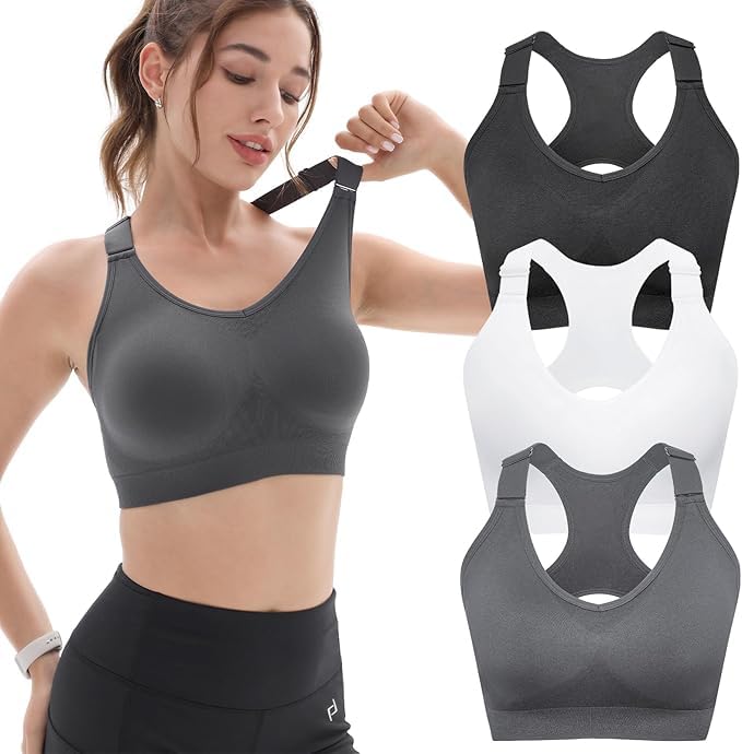 Image of FITTIN Adjustable Sports Bra for Women: High Support for Workout Gym | Adjust in 3s While Wearing Customize Your Comfort Supportive Fit Full Coverage Racerback Padded for Training Yoga