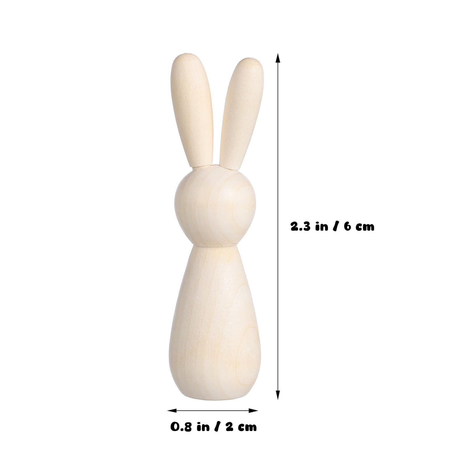 TOPBATHY Figuras de Conejo 5 Piezas de Madera sin Terminar para Diy para Pintar Beige Superficie Lisa Decoración de Mesa y Habitación Infantil