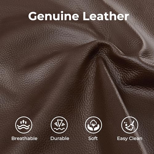 Image of CHITA Leather Power Recliner Sofa Wall Hugger, Dark Brown, Loveseat