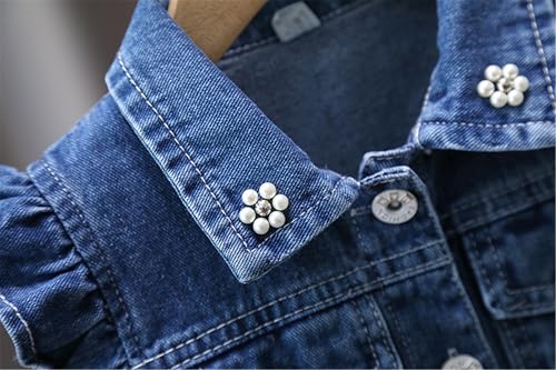 MW&FOFJR Girls'Denim Vest Beaded Bow Sleeveless Kids Outerwear Denim Jacket Vest4