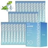 Mouthwash Travel Size Portable Packets to Go, Alcohol & Fluoride Free Fresh Mint MouthwashStrips for Superior Oral Hygiene,30 Individual Disposable Mouthwash Packs(Pack of 30)