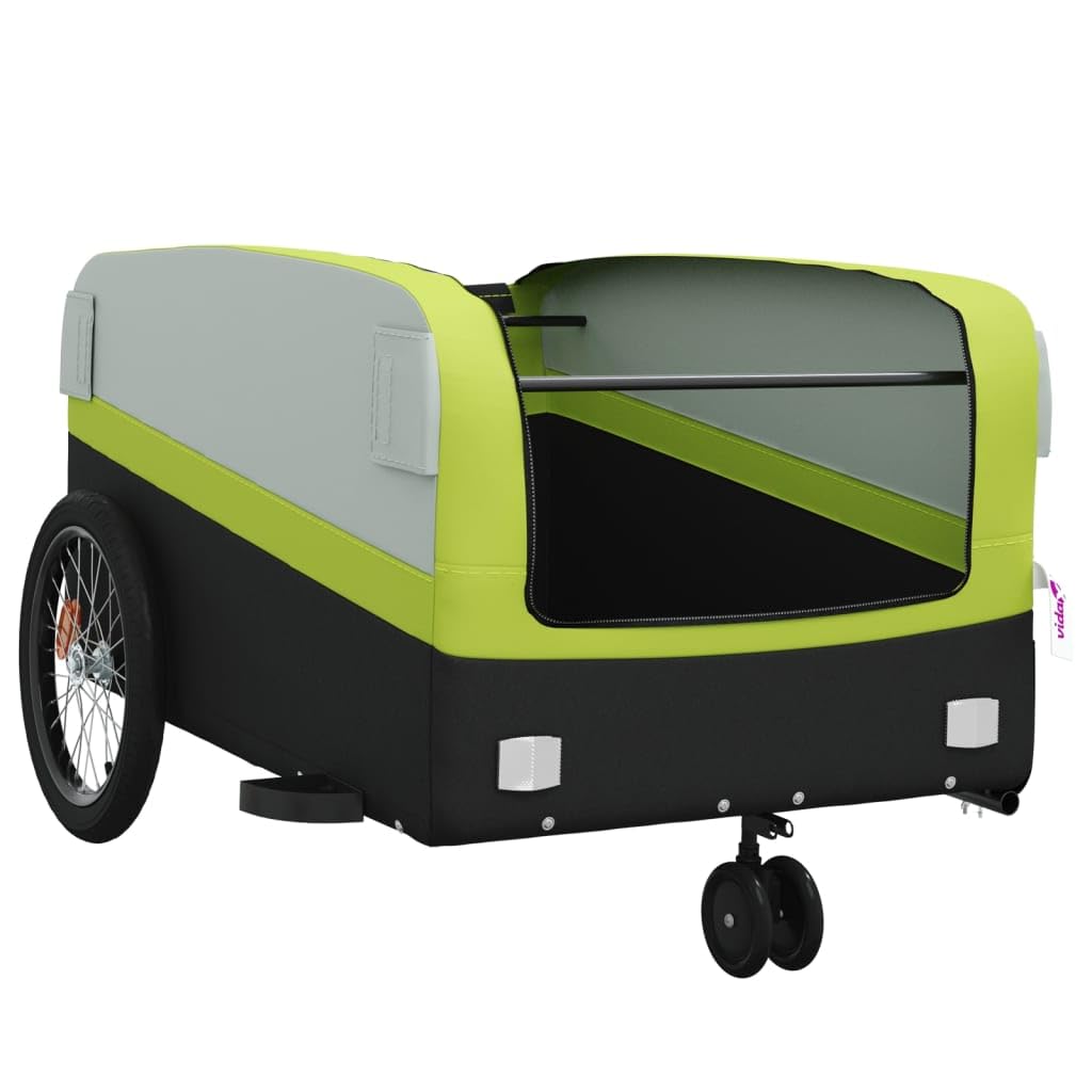 ShGaxin Remorque pour vélo en fer noir et vert 45 kg, remorque vélo de charge - 94067