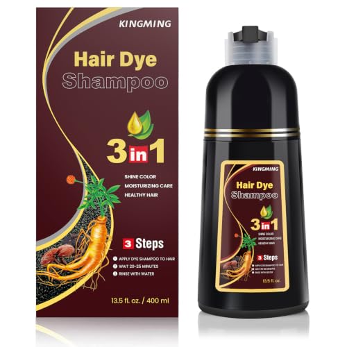 KINGMING Dark Brown Hair Dye Shampoo