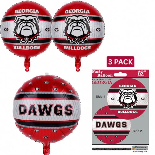 Image of Georgia Bulldogs Balloons-3 Pack-18 Inch Foil Party Decor UGA - Havercamp