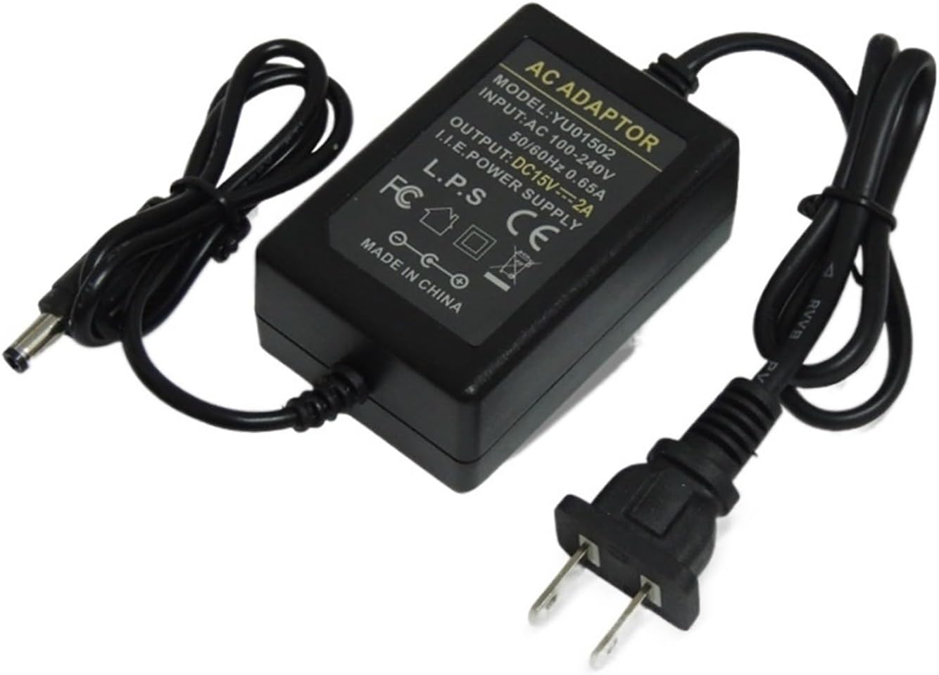 Two-Wire 15V2A Power Adapter 15V30W Desktop Two-Wire Power Trolley Speaker Charger