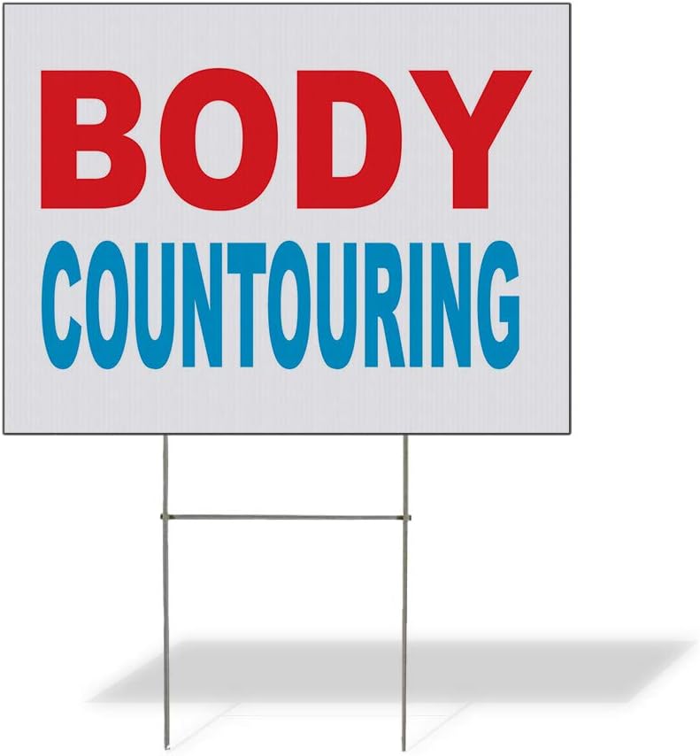 Fastasticdeals Weatherproof Yard Sign Body Contouring Red Blue Lawn Garden Salon & Spa 18x12 Inches 2 Sides Print