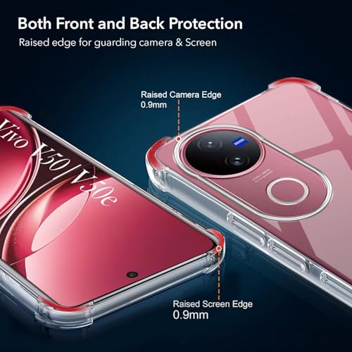 Image of Jkobi Shockproof Crystal-Clear Back Cover for Vivo V50 | Vivo V50e (Anti Yellow Case | Drop & Camera Protection | Hard Polycarbonate)