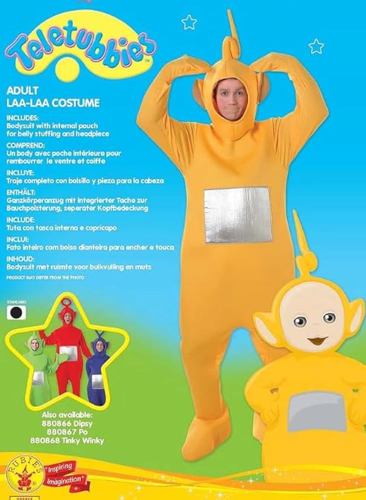 テレタビーズ　黄色イエロー　大人用　コスチューム　ハロウィン　コスプレ Amazon | [Maison M] コスチューム テレタビーズ 大人用コスプレ衣装