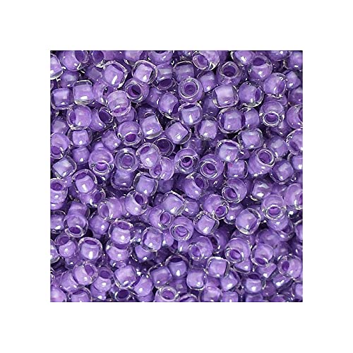 10 g TOHO Round Seed Beads Rocailles, Size 11/0, Inside Color Crystal Wisteria Lined (# 935), Japan, Glass — image 1