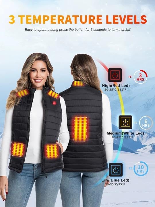 Rrtizan Women's Lightweight Heated Vest with USB-C Rechargeable Battery, Puffer Classic Heating Vest - Image 2