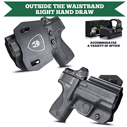 Warriorland Owb Kydex Holster Fit: S&W M&P Shield 9Mm Pistol, Not Fit Light/Laser, Outside Waistband 1.5''/1.75'' Paddle Holster thumb #4