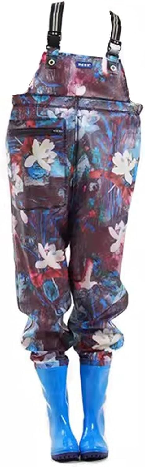 LXXW Fishing Chest Waders Women's waterproof pants, fishing outdoor waterproof boots, non-slip hip waterproof pants hunting waders(Brown,5.5)