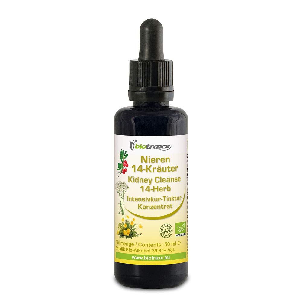 Biotraxx Nieren 14 Kräuter Intensivkur Konzentrat, 50 ml, Revitalisierung von Nieren & Blase