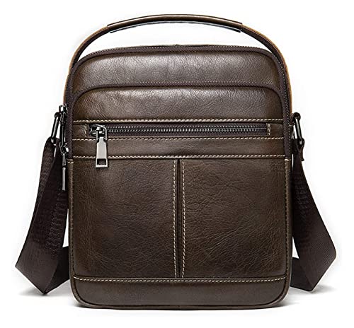 Small Messenger Bag for Men Retro Handbag, Tablet Handbag Cowhide Leather Small Messenger Outdoor Sports Vintage Shoulder Crossbody Bag rk Satchel Travel rk Business Portfolio Shoulder