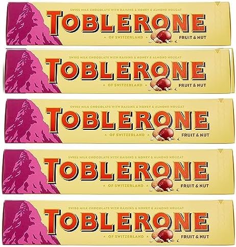 Toblerones Swiss Milk Chocolate with Raisins, Honey and Almond No...