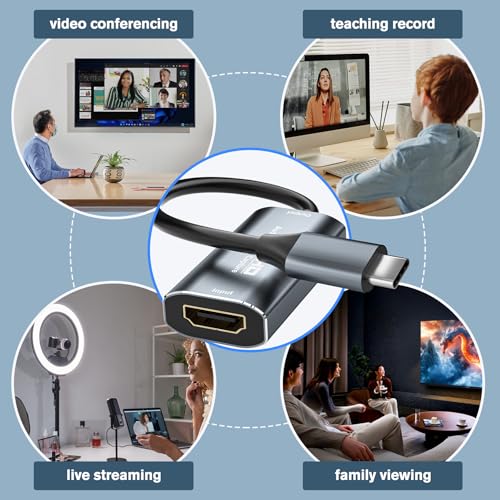 Image of Video Capture Card, 4K USB3.0 HDMI to USB C, 1080P60FPS HDMI Capture Card for Streaming, Video Recording Compatible with Quest 3,Switch1 /2, Xbox, PS4 /5, OBS, Windows, ipad Mac OS, Camera (Silver)