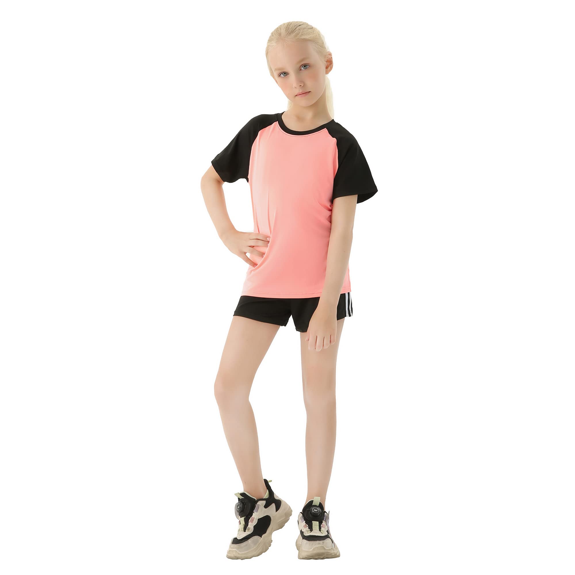 Chándal para niños, niñas y niños, traje deportivo de 2/3 piezas, conjunto de ropa para correr (camisa + pantalón), entrenamiento, correr, fútbol, baloncesto, camisetas, yoga