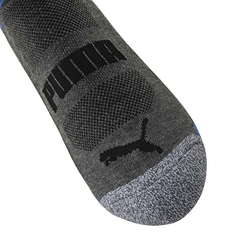 Puma Men's Tall Size 8 Pack Low Cut Socks, Steel Grey/Strong Blue, 13-15 #TOP3