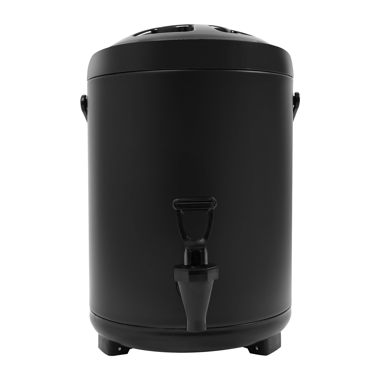 Contenitore termico con rubinetto, dispenser di bevande calde e fredde, 6 l, in acciaio inox, per caffè, latte freddo, acqua, succo (nero)