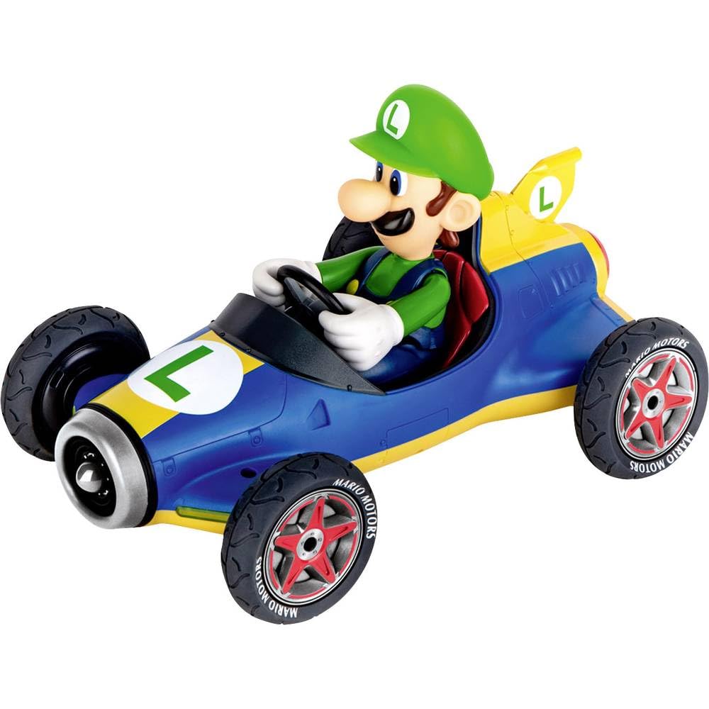 Carrera RC Mario Kart Mach 8 Luigi Toy RC Remote Control Car | Official Licensed Mario Kart Toy RC Car for Kids 6+, 1:18 Scale, 2.4GHz, Ready To Run, Rechargeable Battery, Radio RC Racing
