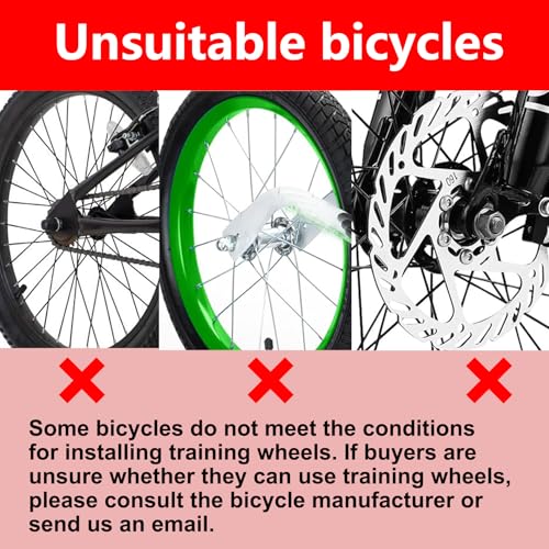 Image of DDJKCZ Training Wheels Flash Mute Wheel Bicycle Compatible for Bikes of 12 14 16 18 20 Inch