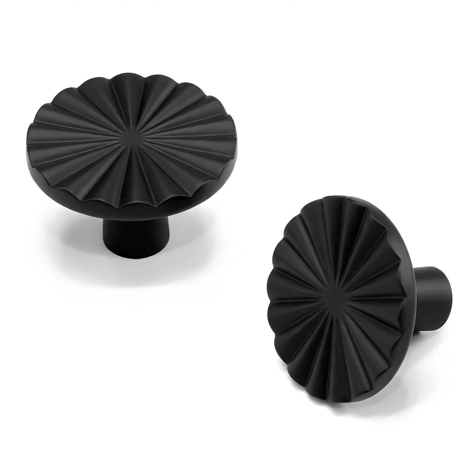 homdiy 10 Pack Dresser Knobs Black Cabinet Knobs, Solid Zinc Alloy Drawer Knobs Vintage Knobs for Dresser Drawers, Single Hole Drawer Pulls for Kitchen Bedroom Bathroom