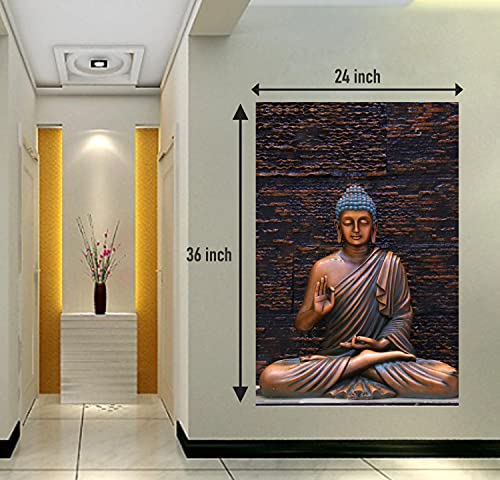 DivineDesigns-Gautam-Buddha-Brown-Vinyl-Sticker-Wall-Sticker-for-Living-RoomBedroomOffice-and-All-Decorative-Stickers-Religion-Pack-of-1