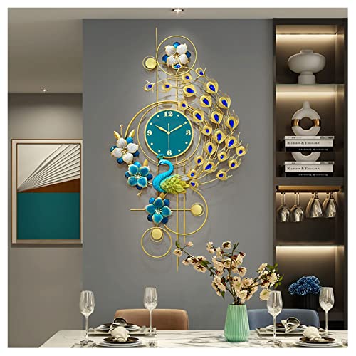 Horloge murale paon 23,6x39,4 pouces pour salon
