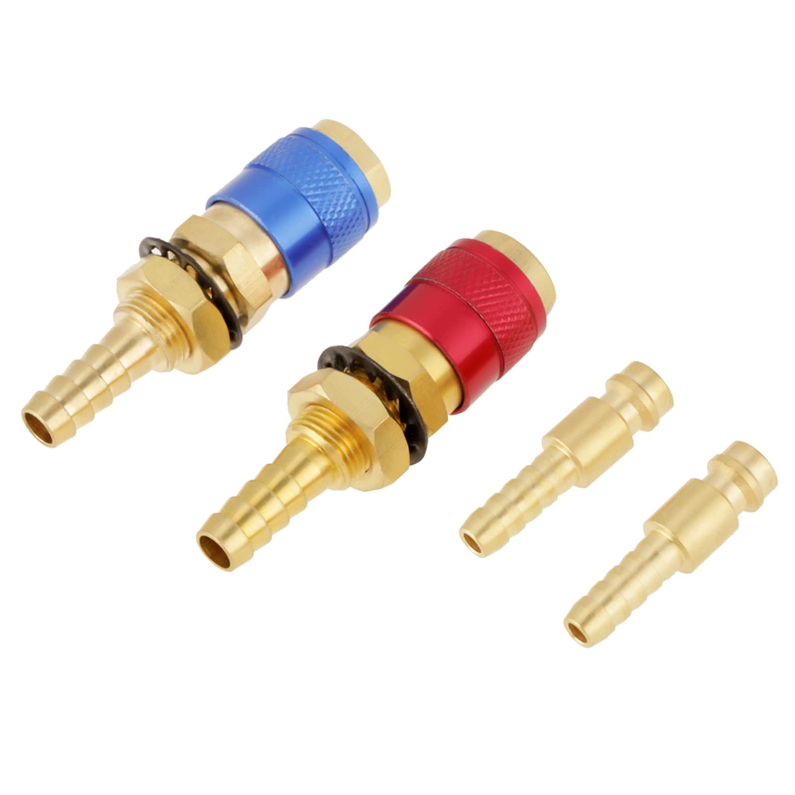 2Pcs Welding Quick Connector, Brass Quick Disconnect Set Water Cooled Gas Adapter for TIG Welding Torch 8mm