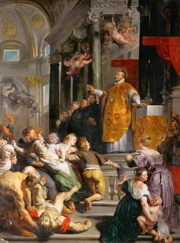 Lienzo decorativo de San Ignacio de Loyola por Rubens para renovar las paredes del dormitorio