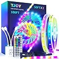 TJOY 100 ft LED Strip Lights with 44 Key Remote, Multi-Color RGB LED Lights, 24 Volt Color Changing LED Light Strip for Bedroom,Room,TV,DIY Decor(44 Key Remote Control +50 ft x2+Indoor only)