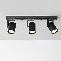 Vista 5 de GLOBE Electric 64000164 - Iluminación de riel enchufable de 17 pulgadas con 3 luces, negro mate, cable de 15 pies, interruptor basculante