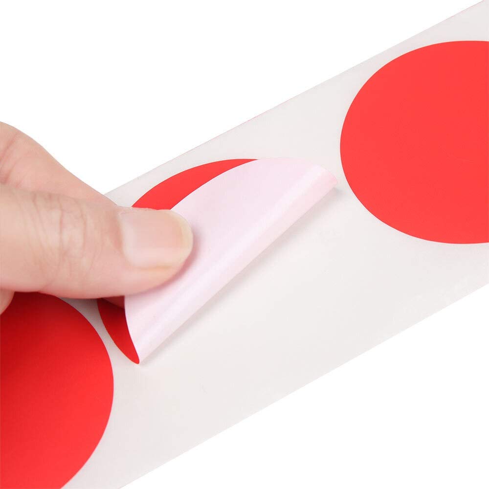 500Pcs colorati/Roll rotonda Dot Sticker Chroma Etichetta modifica in bianco Codice colore Etichette adesivi Pacchetto etichette di carta Cancelleria(Rot)