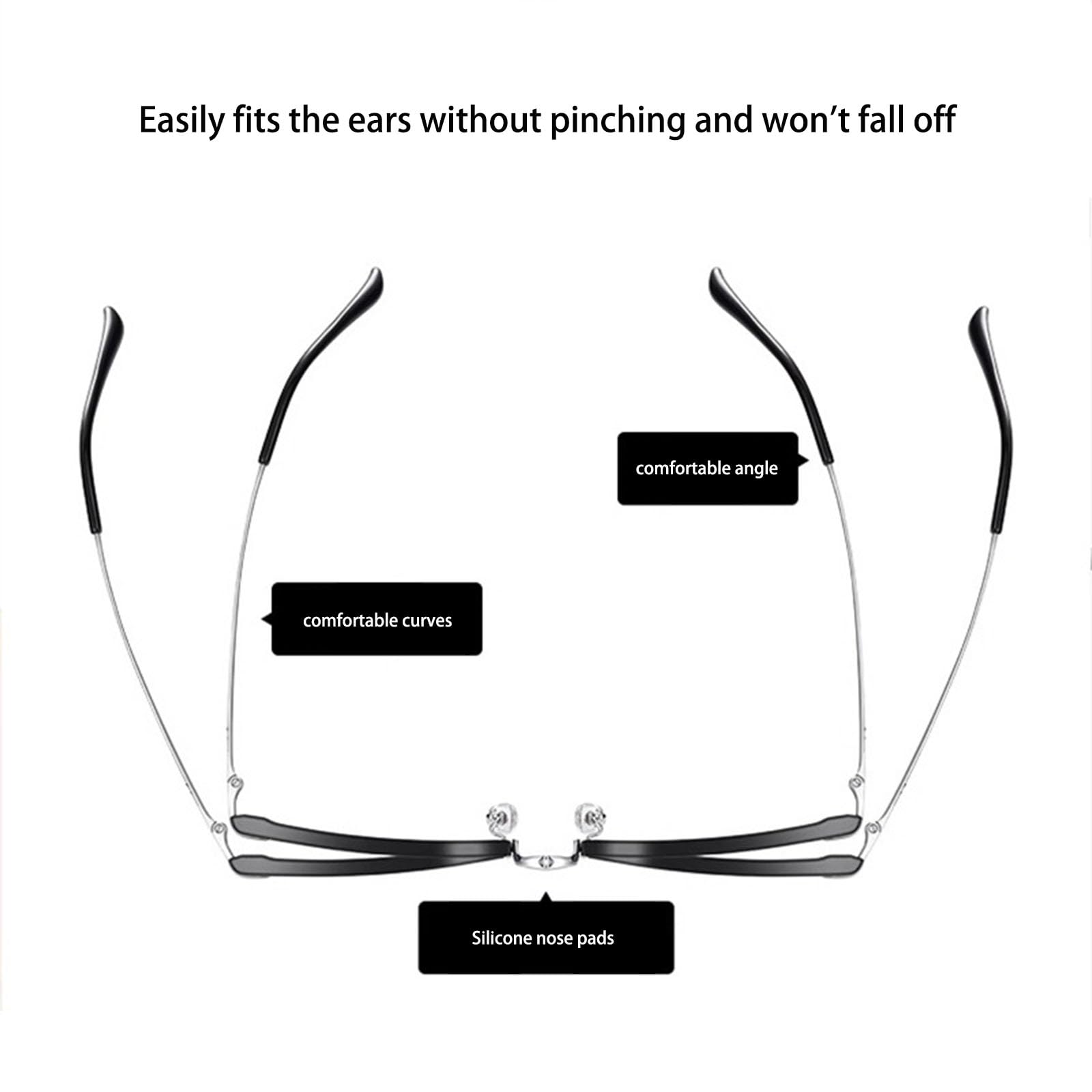 De Los Hombres Gafas Luz Azul Súper Ligero Titanio Puro Medio Cuadro Prevenir La Fatiga Ocular Anti-UV Gafas De Computadora,B