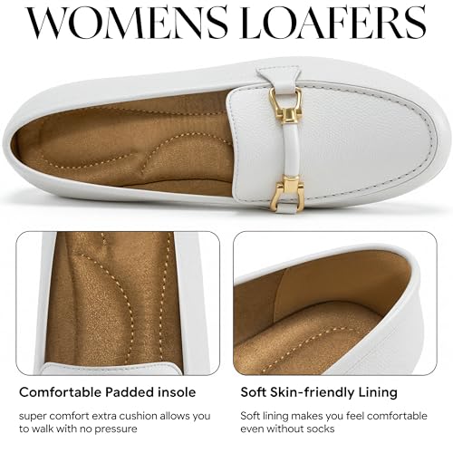 Image of HARENCE Loafers for Women Comfortable Slip On Business Work Flats Shoes Casual Driving Moccasins Penny Loafer