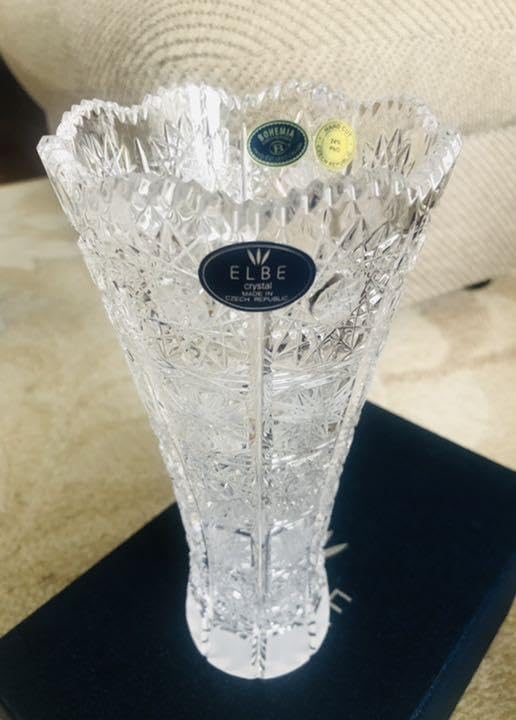 新品】ELBE チェコ製クリスタル花瓶 【公式通販】
