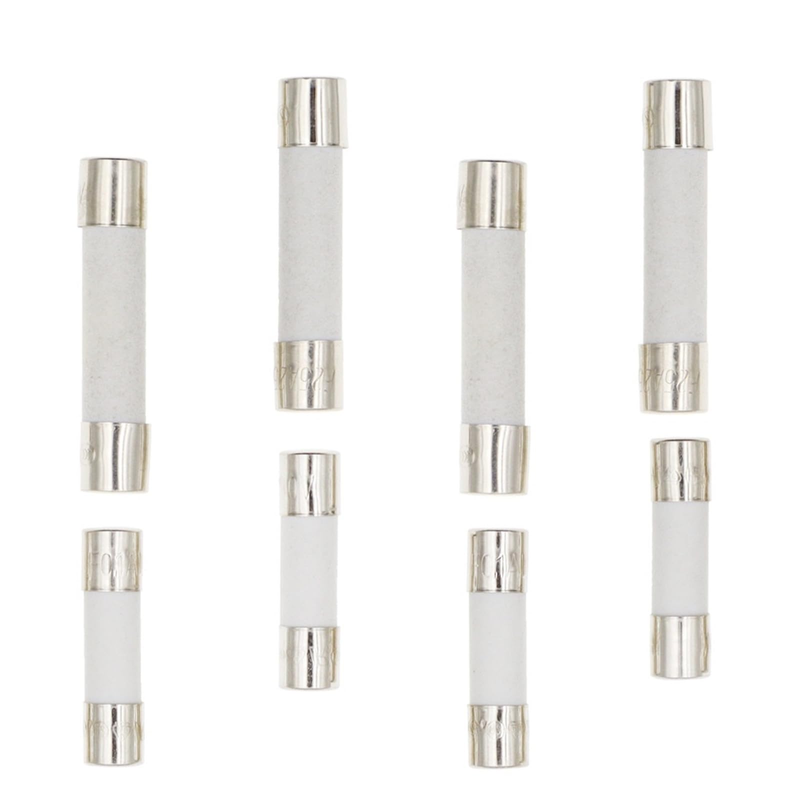 Ceramiczna rura bezpiecznikowa 5 x 20 mm i 6 x 30 mm, 250 V, 0,5 A, 1 A, 2 A, 3 A, 4A, 6 A, 8 A, 10 A, 15 A, 20 A, 25 A, 30 A (zestaw 10 sztuk) (5 x 20 mm, powolny przerwa T,0,5A)