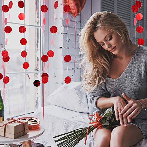 Toyvian 4 Tiras Banner de Natal CÃ­rculo Ponto Guirlanda Glitter Natal Pendurado Serpentina DecoraÃ§