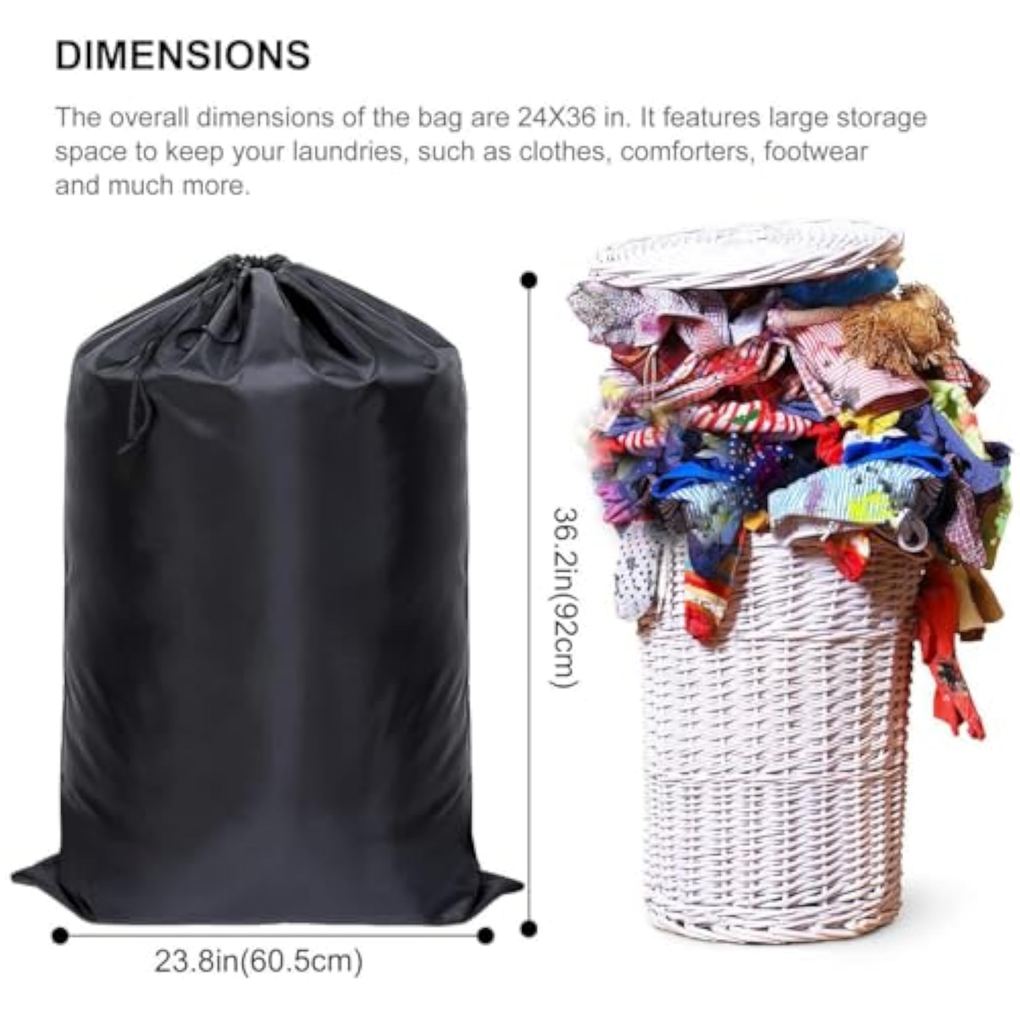 2x Laundry Bag Backpack for Home and Gym, Multipurpose
