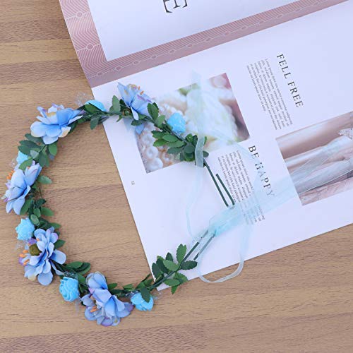 Lurrose Bohemia Floral Headband Wedding Bride Garland Hairband Wreaths Garlands for Wedding Party Hat Ornament Party Festival Beach - Image 4