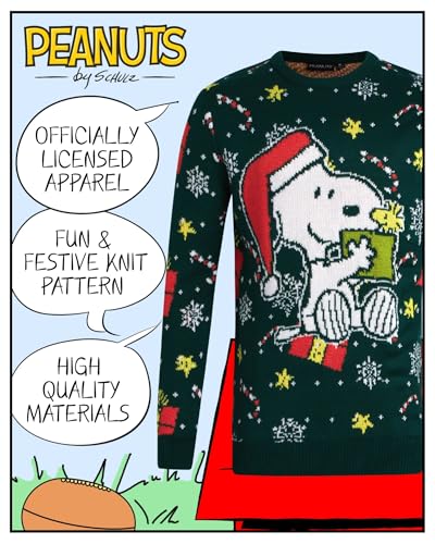 Peanuts Men's Ugly Christmas Sweater - Snoopy Crewneck Pullover Cute Holiday Sweaters for Men (Sizes: S-XL)2