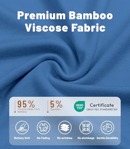 Image of NACHILA Nightgowns for Women-Viscose Made from Bamboo, V Neck Sleepshirts Short Sleeve Sleepwear Cool Nightshirt