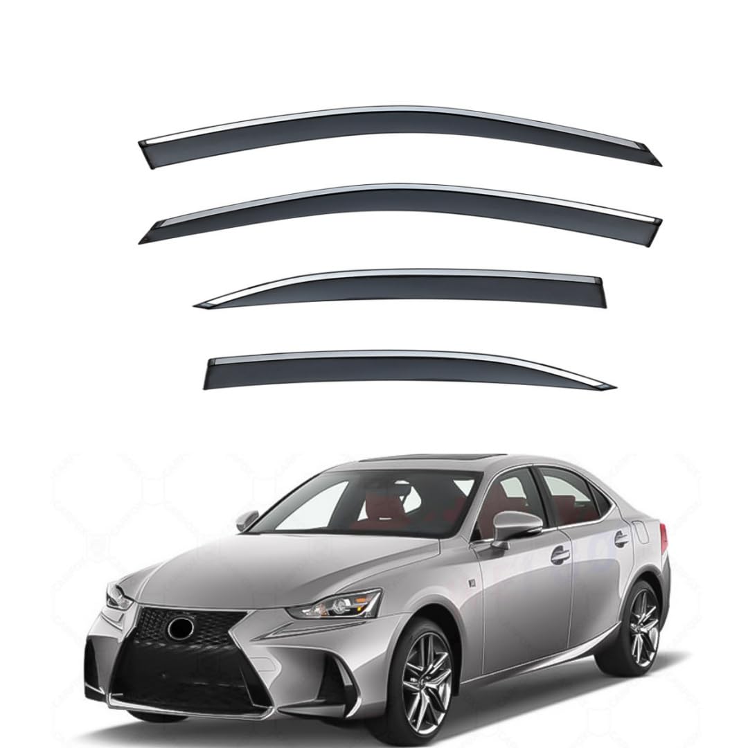 FENGJP Car Window Wind Deflectors for Lexus IS XE30 2014-2019, Window Wind Deflector Visor Rain Smoke Guards Automotive Accessories