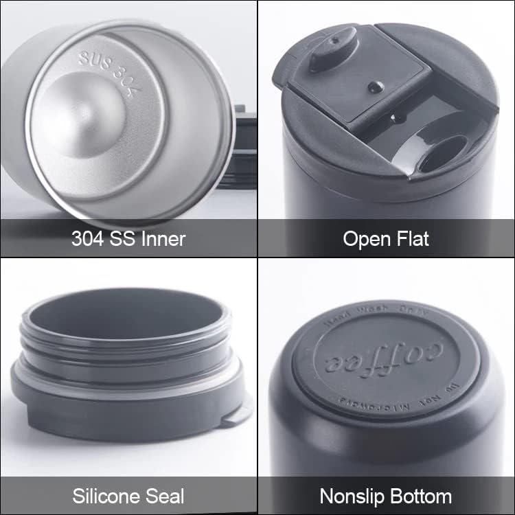 Miniatura 5 de Vaso de café de viaje de 18 onzas, acero inoxidable, aislado al vacío, azul oscuro