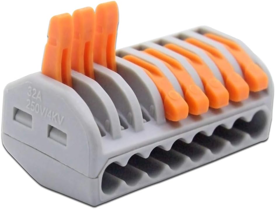 Cable Connector Compact Type 222 Quick Terminal, 30Piece Terminal 212 Orange Home Wiring Module(KV222-418)