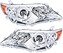 Headlights Assembly Replacement for 2012-2014 Toyota Camry L / LE / XLE Headlamp with Amber Corner Projector Silver Headlights Driver and Passenger Side