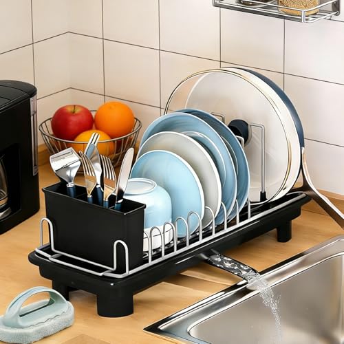 liucocotos Compact Dish Drying Rack for Countertop, Small-Sized for Dorms,